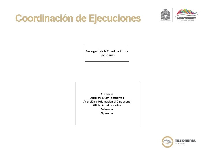 Coordinación de Ejecuciones Encargado de la Coordinación de Ejecuciones Auxiliares Administrativos Atención y Orientación