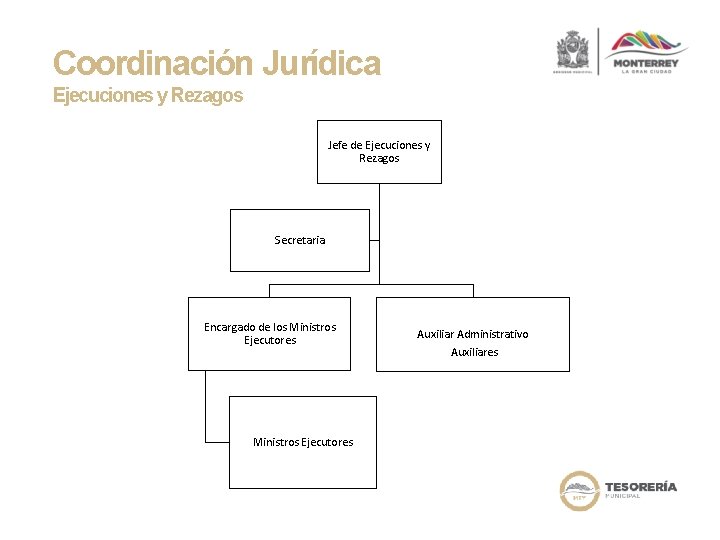 Coordinación Jurídica Ejecuciones y Rezagos Jefe de Ejecuciones y Rezagos Secretaria Encargado de los