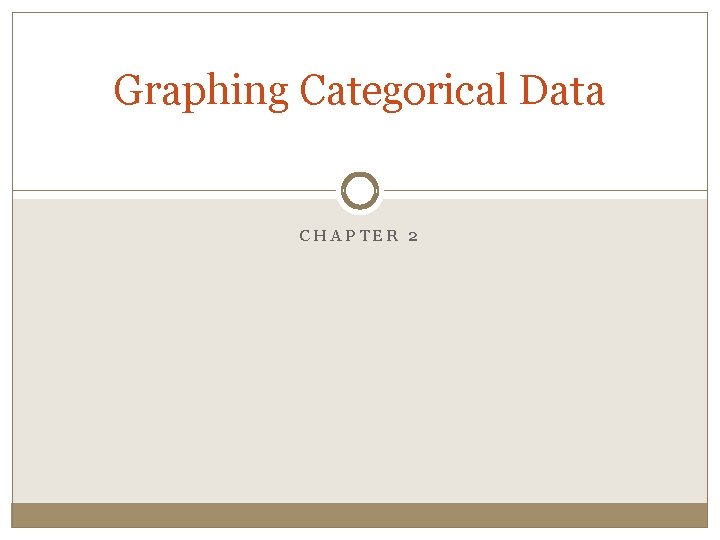 Graphing Categorical Data CHAPTER 2 