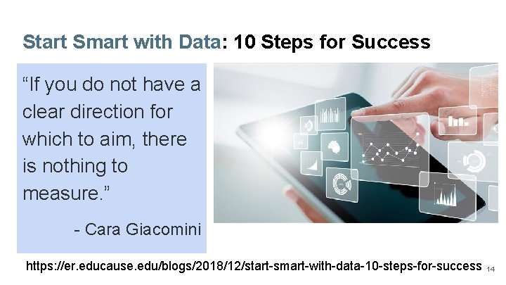 Start Smart with Data: 10 Steps for Success “If you do not have a