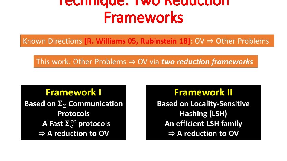 Technique: Two Reduction Frameworks 