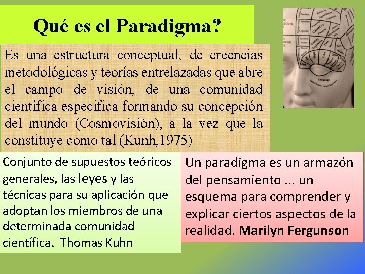 Qué es el Paradigma? Es una estructura conceptual, de creencias metodológicas y teorías entrelazadas