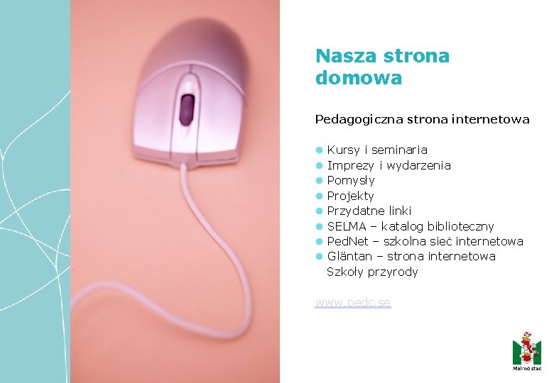 Nasza strona domowa Pedagogiczna strona internetowa Kursy i seminaria Imprezy i wydarzenia Pomysły Projekty