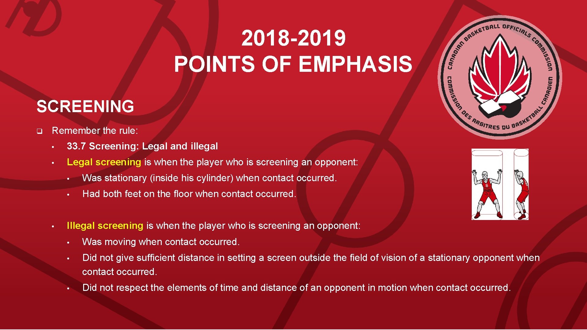 2018 -2019 POINTS OF EMPHASIS SCREENING q Remember the rule: • 33. 7 Screening: