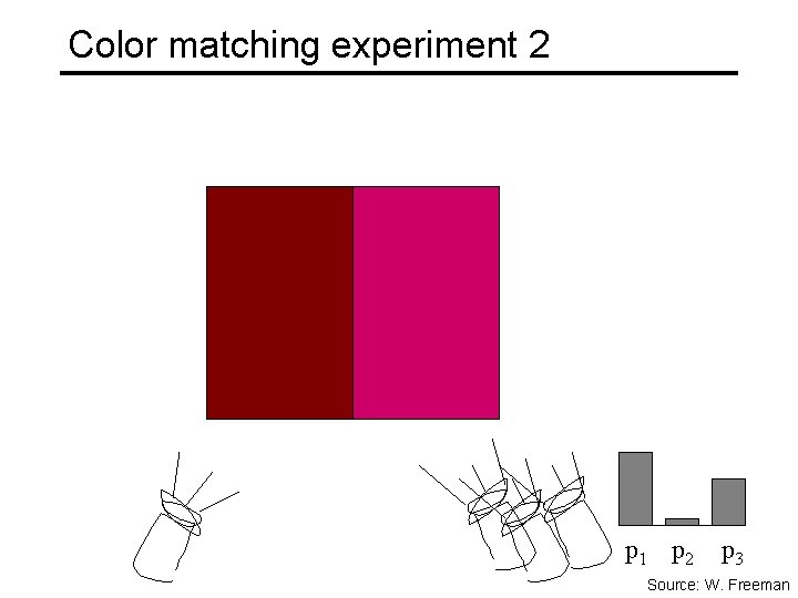 Color matching experiment 2 p 1 p 2 p 3 Source: W. Freeman 