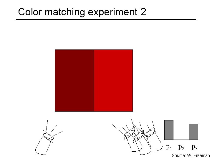 Color matching experiment 2 p 1 p 2 p 3 Source: W. Freeman 