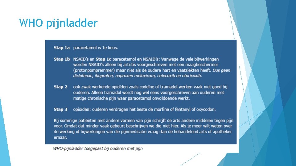 WHO pijnladder 