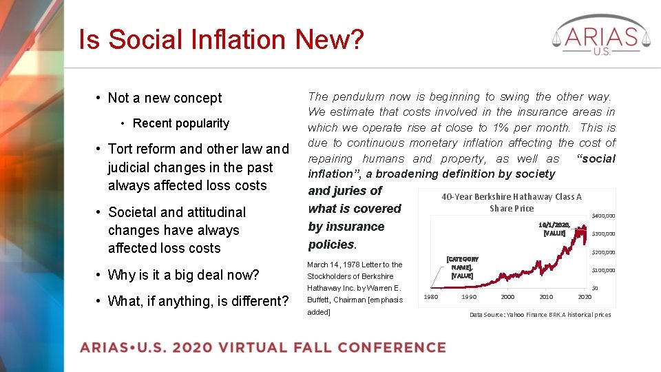 Is Social Inflation New? • Not a new concept • Recent popularity • Tort