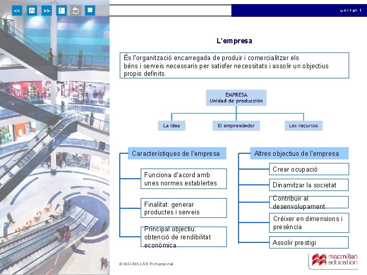 unitat 1 L’empresa És l’organització encarregada de produir i comercialitzar els béns i serveis