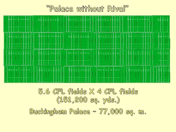 “Palace without Rival” 5. 6 CFL fields X 4 CFL fields (151, 200 sq.