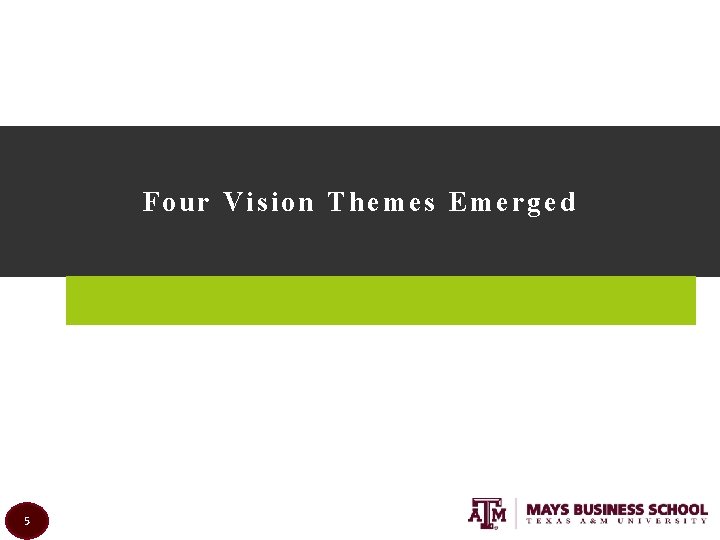 Four Vision Themes Emerged 5 