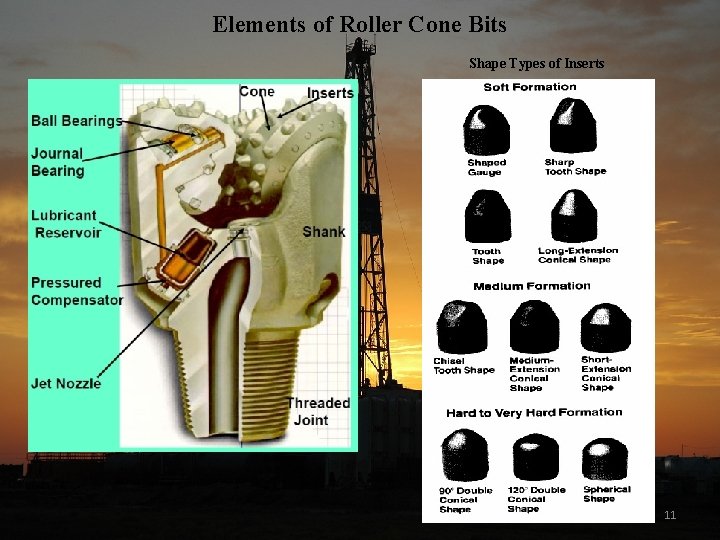 Elements of Roller Cone Bits Shape Types of Inserts 11 