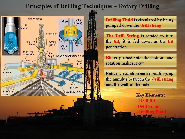 Principles of Drilling Techniques – Rotary Drilling Fluid is circulated by being pumped down