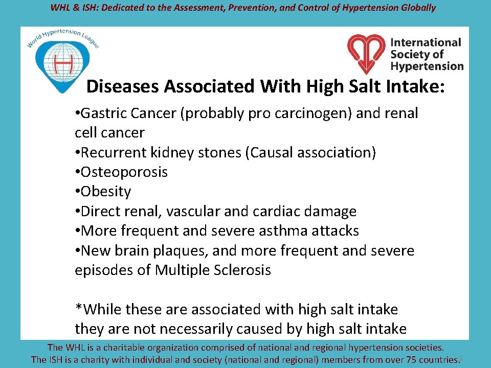 WHL & ISH: Dedicated to the Assessment, Prevention, and Control of Hypertension Globally Diseases