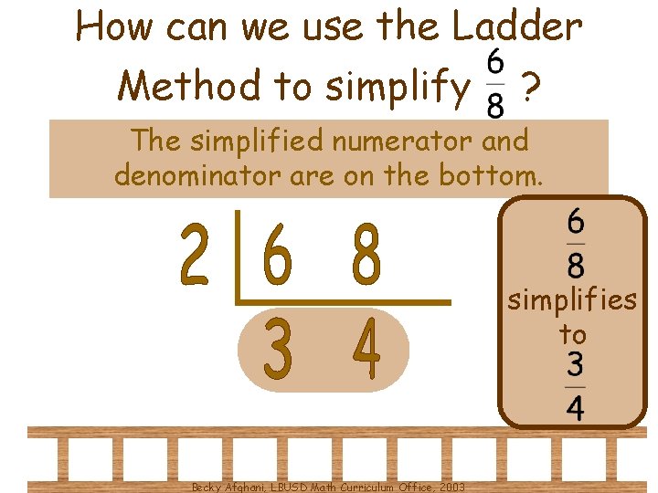 How can we use the Ladder Method to simplify ? The simplified numerator and