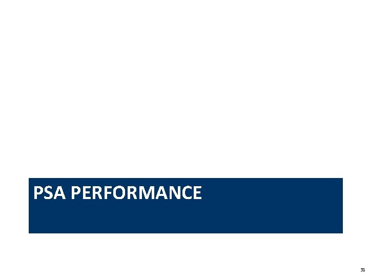 PSA PERFORMANCE 31 