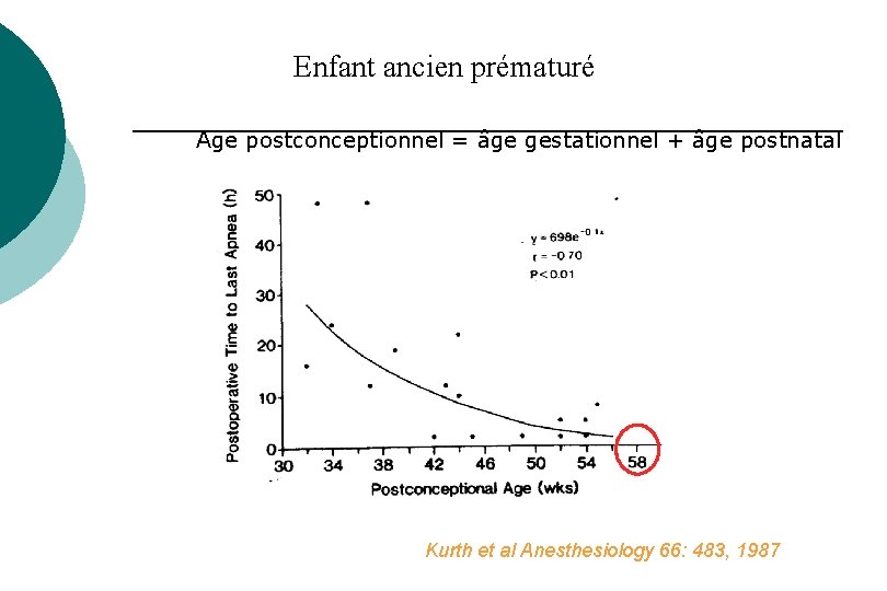 Enfant ancien prématuré Age postconceptionnel = âge gestationnel + âge postnatal Kurth et al Enfant ancien prématuré Age postconceptionnel = âge gestationnel + âge postnatal Kurth et al