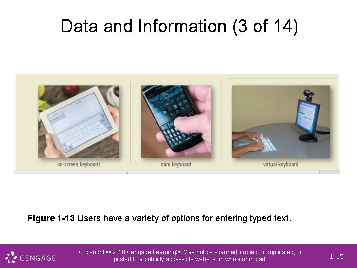 Data and Information (3 of 14) Figure 1 -13 Users have a variety of