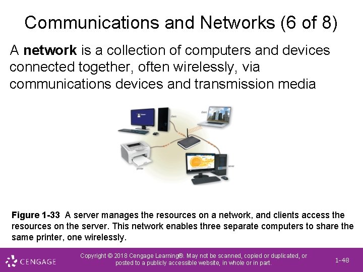Communications and Networks (6 of 8) A network is a collection of computers and