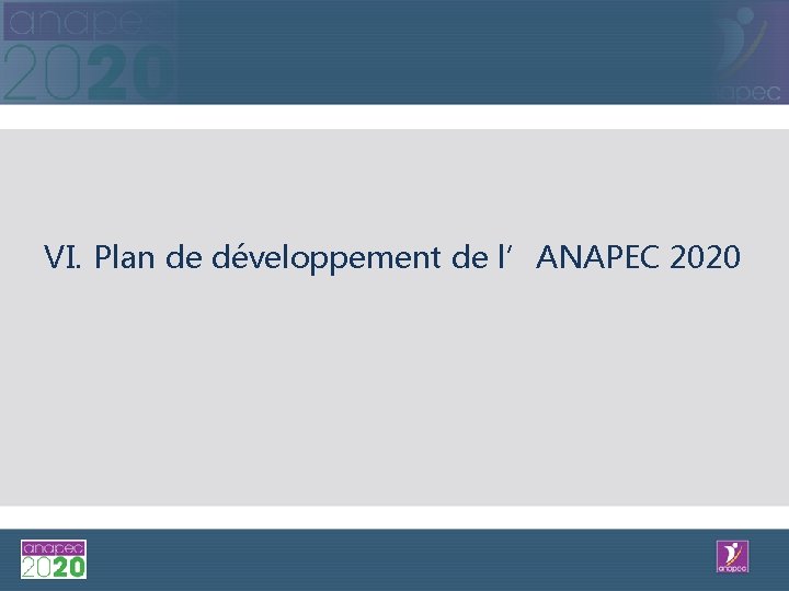 VI. Plan de développement de l’ANAPEC 2020 