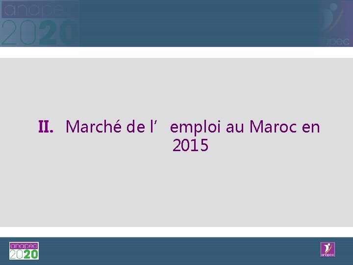 II. Marché de l’emploi au Maroc en 2015 