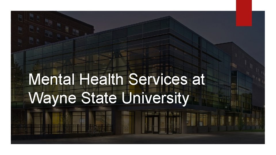 Mental Health Services at Wayne State University 