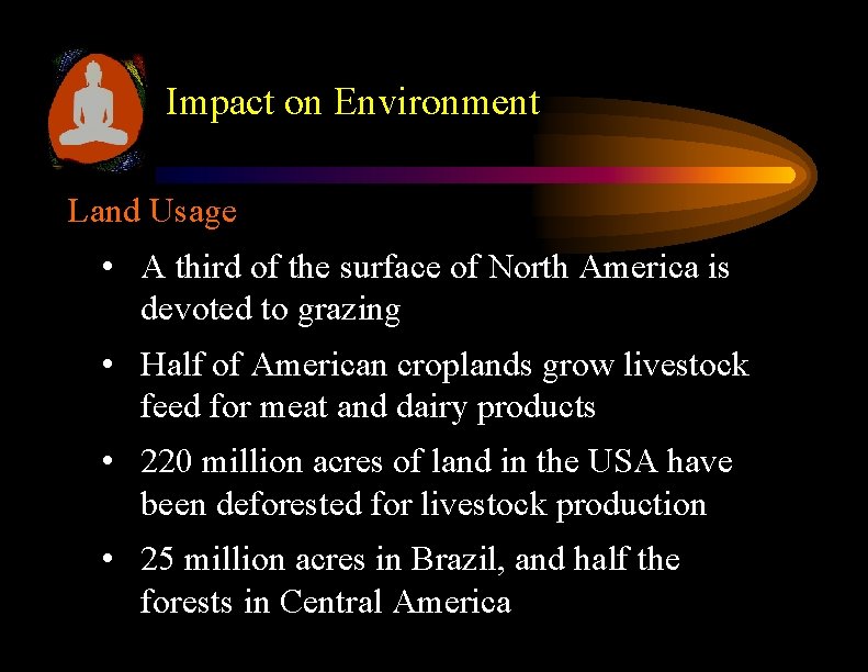Impact on Environment Land Usage • A third of the surface of North America