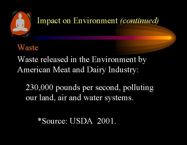 Impact on Environment (continued) Waste released in the Environment by American Meat and Dairy