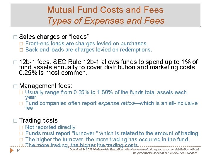 Mutual Fund Costs and Fees Types of Expenses and Fees � Sales � �