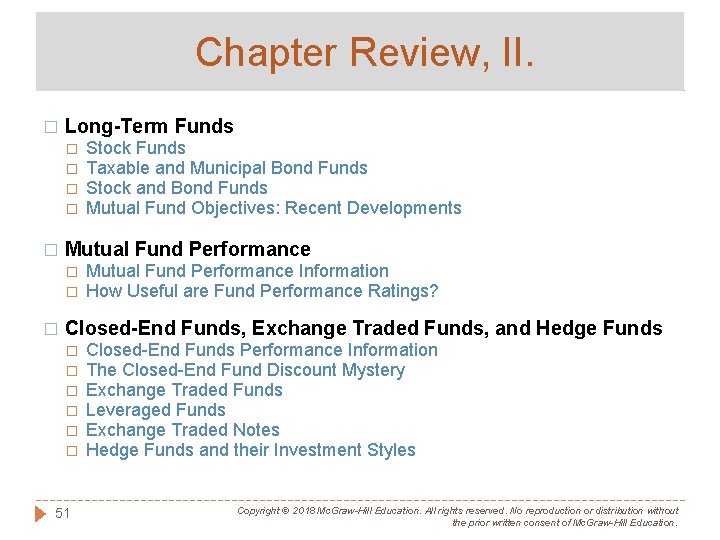 Chapter Review, II. � Long-Term Funds � � � Mutual Fund Performance � �