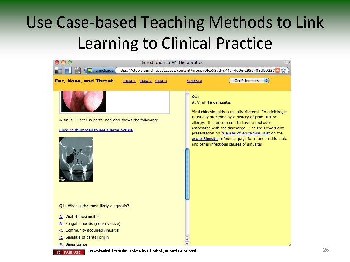 Use Case-based Teaching Methods to Link Learning to Clinical Practice Downloaded from the University