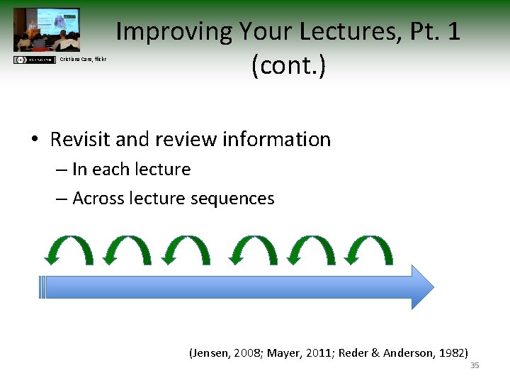 Cristiana Care, flickr Improving Your Lectures, Pt. 1 (cont. ) • Revisit and review