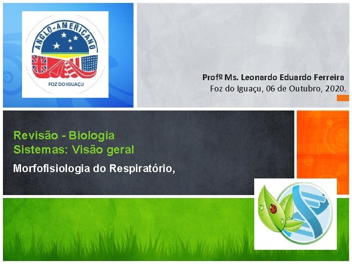 Profº Ms. Leonardo Eduardo Ferreira Foz do Iguaçu, 06 de Outubro, 2020. Revisão -