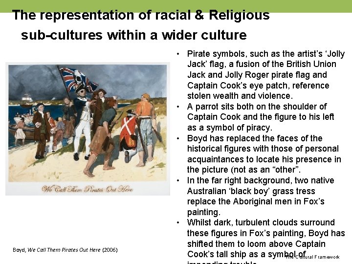 The representation of racial & Religious sub-cultures within a wider culture Boyd, We Call