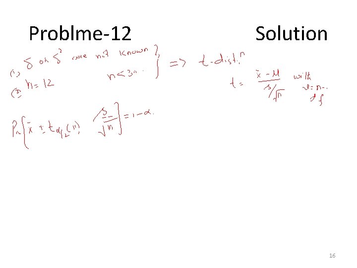 Problme-12 Solution 16 