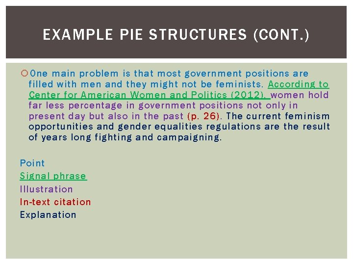 EXAMPLE PIE STRUCTURES (CONT. ) One main problem is that most government positions are EXAMPLE PIE STRUCTURES (CONT. ) One main problem is that most government positions are