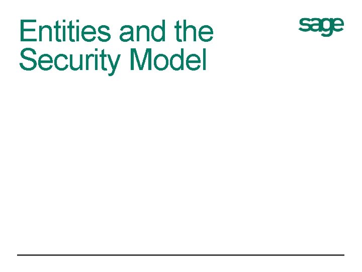 Entities and the Security Model 