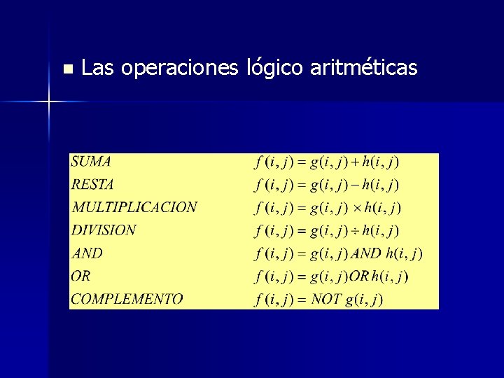 n Las operaciones lógico aritméticas 