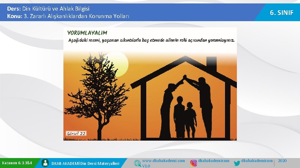 Ders: Din Kültürü ve Ahlak Bilgisi Konu: 3. Zararlı Alışkanlıklardan Korunma Yolları Kazanım 6. Ders: Din Kültürü ve Ahlak Bilgisi Konu: 3. Zararlı Alışkanlıklardan Korunma Yolları Kazanım 6.