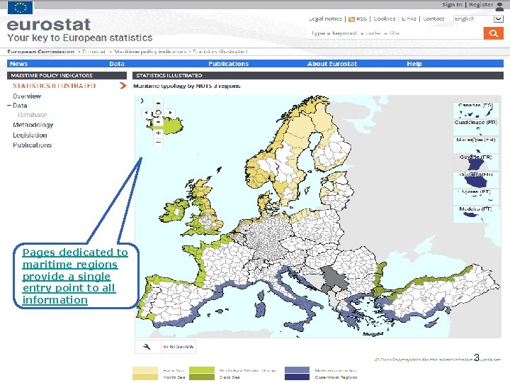 Pages dedicated to maritime regions provide a single entry point to all information 3