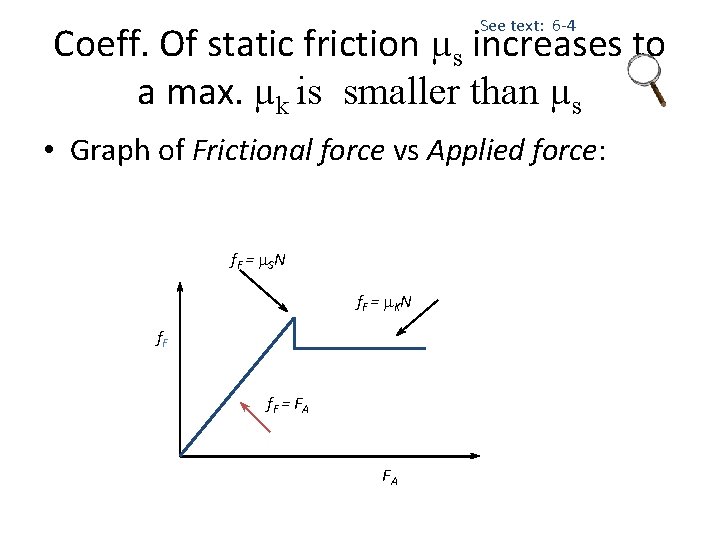 See text: 6 -4 Coeff. Of static friction µs increases to a max. µk
