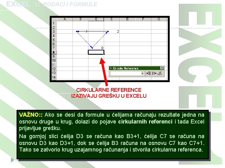 EXCEL : : PODACI I FORMULE CIRKULARNE REFERENCE IZAZIVAJU GREŠKU U EXCELU VAŽNO: :