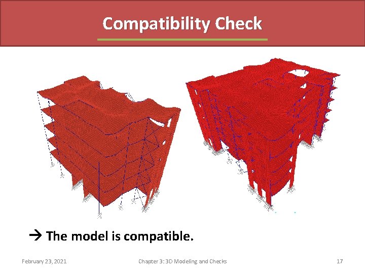 Compatibility Check The model is compatible. February 23, 2021 Chapter 3: 3 D Modeling