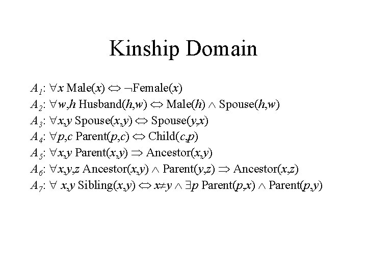 Ch 8 First Order Logic Supplemental Slides For