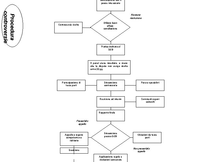 consultazione con il paese interessato Procedura controversie Nessuna risoluzione Controversia risolta Utilizzo buon ufficio: