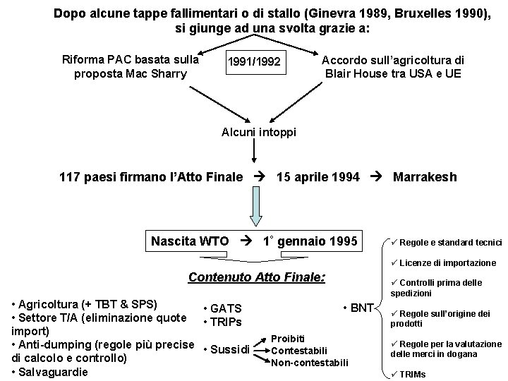 Dopo alcune tappe fallimentari o di stallo (Ginevra 1989, Bruxelles 1990), si giunge ad