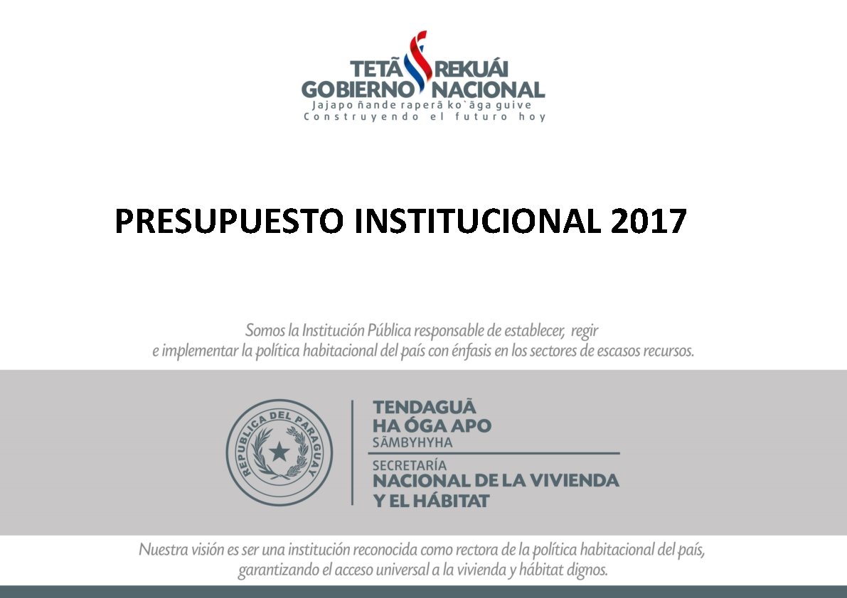 PRESUPUESTO INSTITUCIONAL 2017 