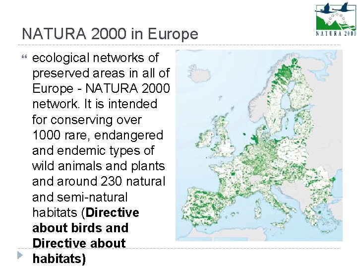 NATURA 2000 in Europe ecological networks of preserved areas in all of Europe -