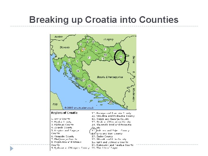 Breaking up Croatia into Counties 