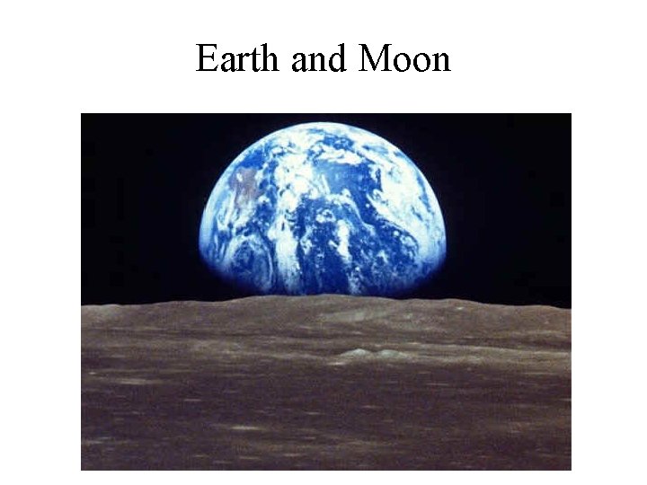 Earth and Moon Earth and Moon